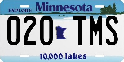 MN license plate 020TMS