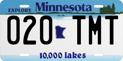 MN license plate 020TMT
