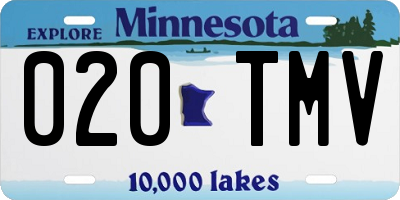 MN license plate 020TMV