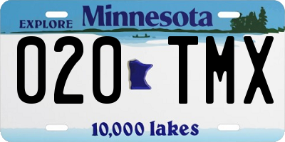 MN license plate 020TMX