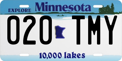 MN license plate 020TMY