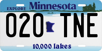 MN license plate 020TNE