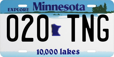 MN license plate 020TNG