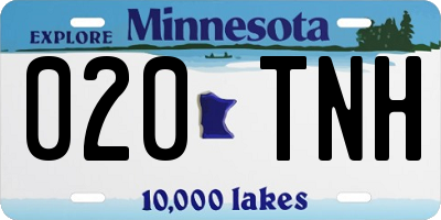 MN license plate 020TNH