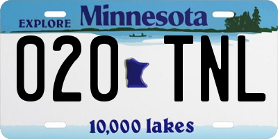 MN license plate 020TNL
