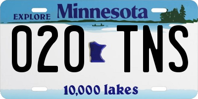 MN license plate 020TNS