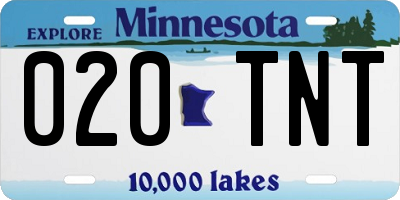 MN license plate 020TNT