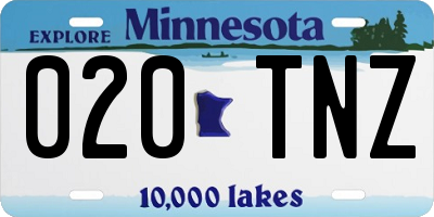 MN license plate 020TNZ