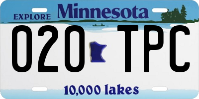 MN license plate 020TPC