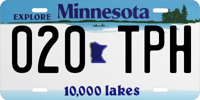 MN license plate 020TPH