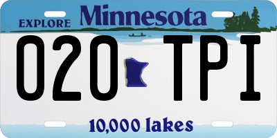MN license plate 020TPI