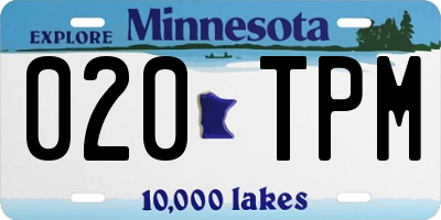 MN license plate 020TPM