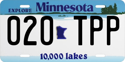 MN license plate 020TPP