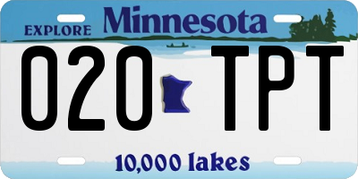 MN license plate 020TPT