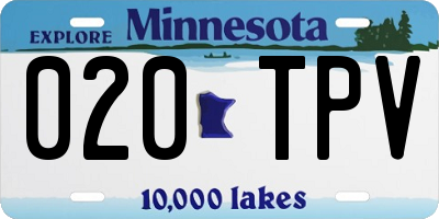 MN license plate 020TPV