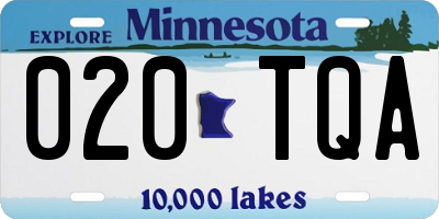 MN license plate 020TQA