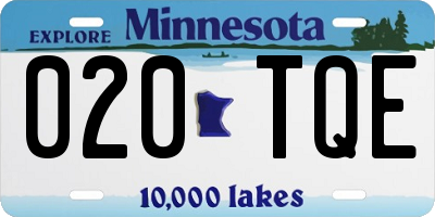 MN license plate 020TQE