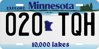 MN license plate 020TQH