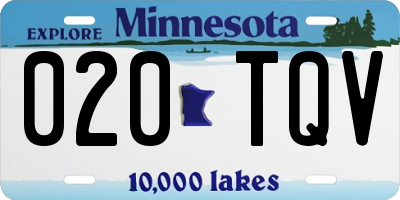 MN license plate 020TQV