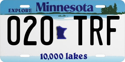 MN license plate 020TRF