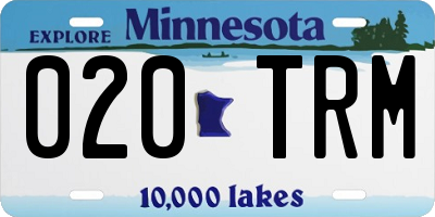 MN license plate 020TRM