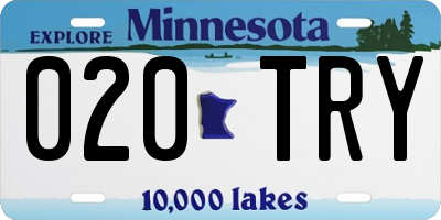 MN license plate 020TRY