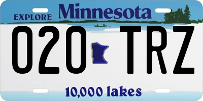 MN license plate 020TRZ