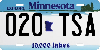 MN license plate 020TSA