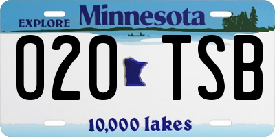 MN license plate 020TSB