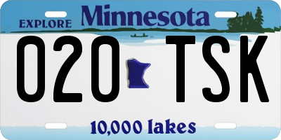 MN license plate 020TSK