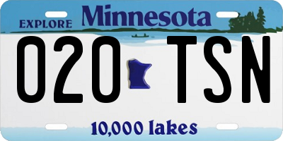 MN license plate 020TSN