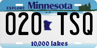 MN license plate 020TSQ