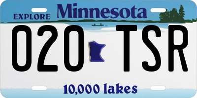MN license plate 020TSR