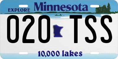 MN license plate 020TSS
