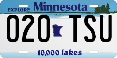 MN license plate 020TSU