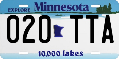 MN license plate 020TTA