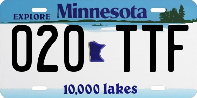 MN license plate 020TTF