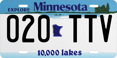 MN license plate 020TTV