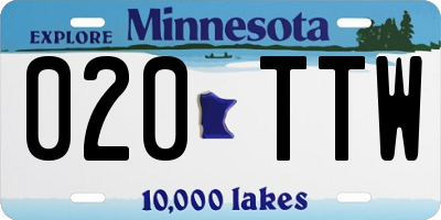 MN license plate 020TTW