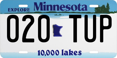 MN license plate 020TUP