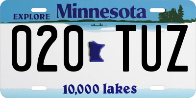 MN license plate 020TUZ