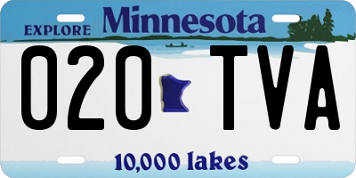 MN license plate 020TVA