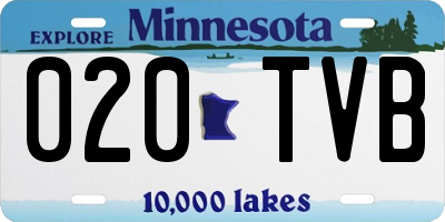 MN license plate 020TVB