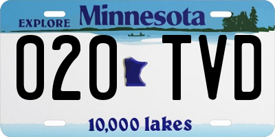 MN license plate 020TVD