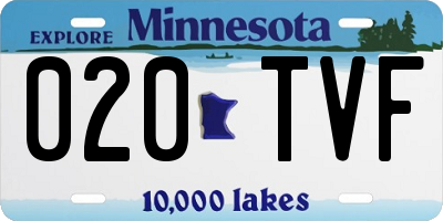MN license plate 020TVF