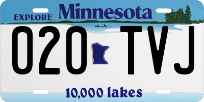 MN license plate 020TVJ