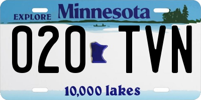 MN license plate 020TVN