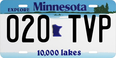 MN license plate 020TVP
