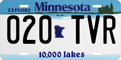 MN license plate 020TVR
