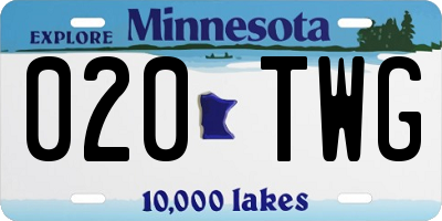 MN license plate 020TWG